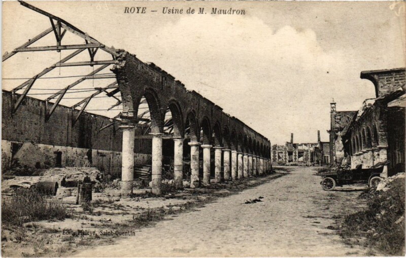 Carte postale ancienne Roye Usine de M. Maudron