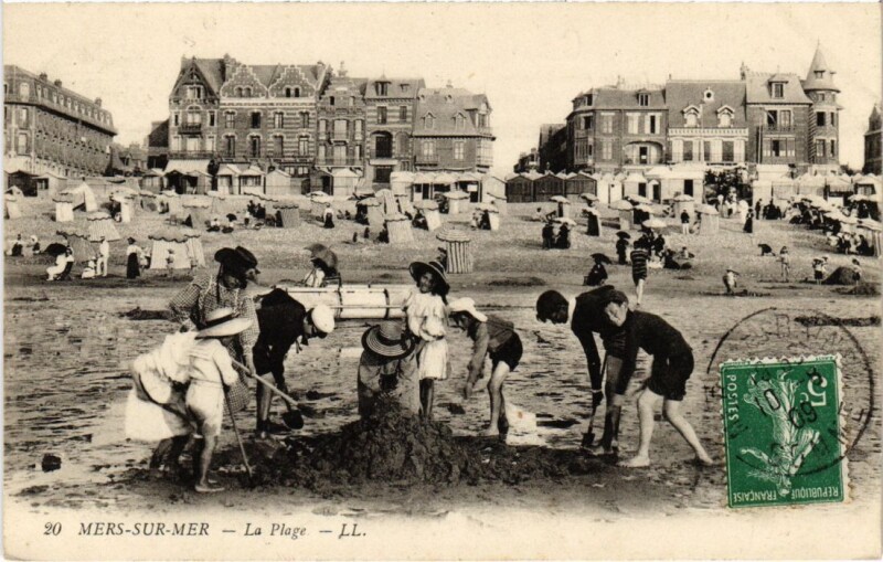 Carte postale ancienne Mers-les-Bains La Plage à Mers-les-Bains