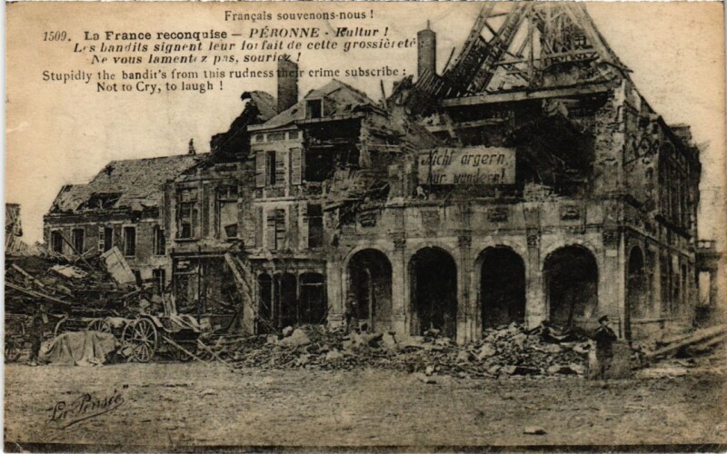 Carte postale ancienne Peronne Les Ruines