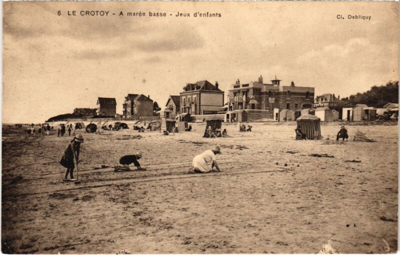 Carte postale ancienne Le Crotoy A Maree Basse - Jeux d'Enfants au Crotoy