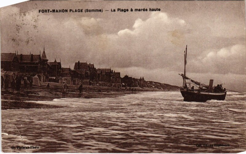 Carte postale ancienne Fort-Mahon-Plage La Plage a Maree Haute à Fort-Mahon-Plage