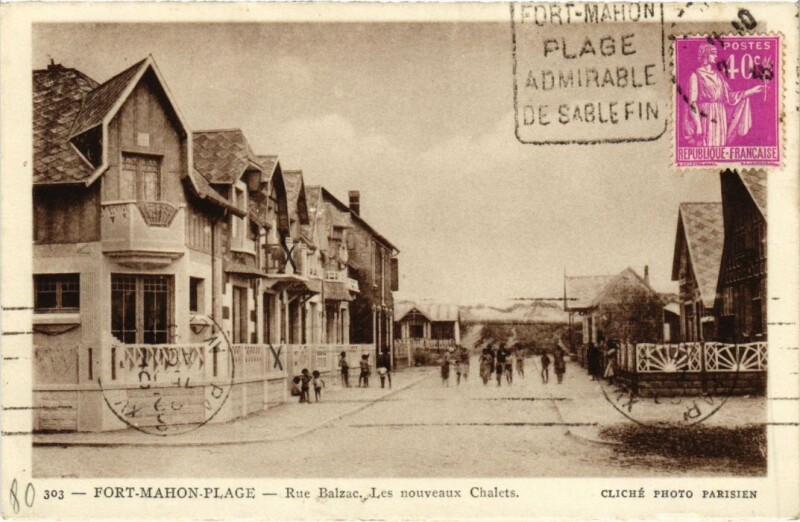 Carte postale ancienne Fort-Mahon-Plage Rue Balzac - Les Nouveaux Chalets à Fort-Mahon-Plage