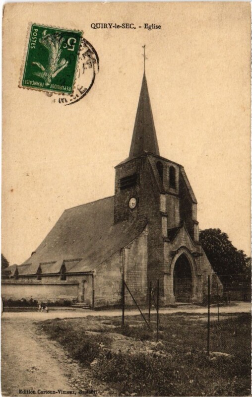 Carte postale ancienne Quiry-le-Sec Eglise à Quiry-le-Sec
