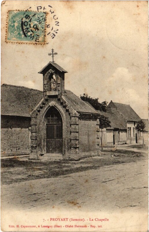 Carte postale ancienne Proyart La Chapelle à Proyart