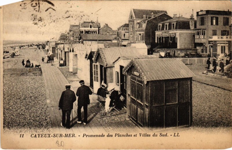 Carte postale ancienne Cayeux-sur-Mer Promenade des Planches et Villas du Sud à Cayeux-sur-Mer