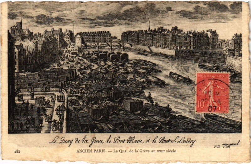 Carte postale ancienne Ancien Paris Quai de la Greve
