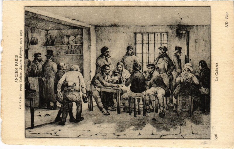 Carte postale ancienne Ancien Paris Le Cabaret Prison pour Dettes