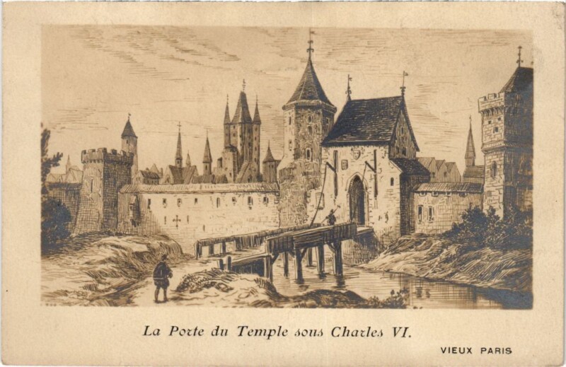 Carte postale ancienne Vieux Paris Porte du Temple