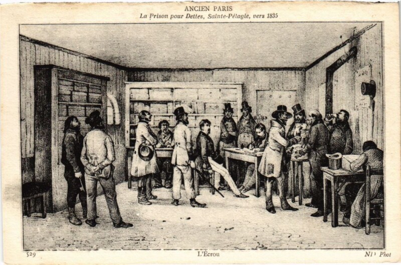 Carte postale ancienne Ancien Paris Ecrou Prison pour Dettes