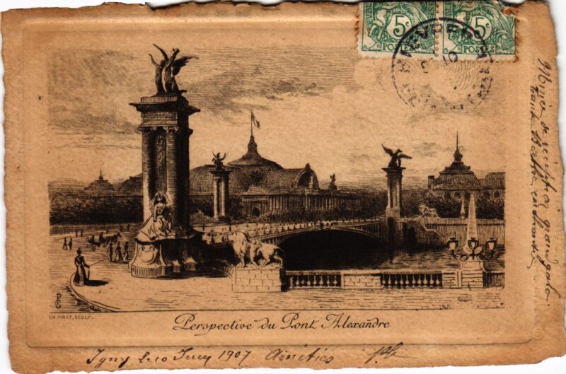 Carte postale ancienne Vieux Paris Pont Alexandre Iii