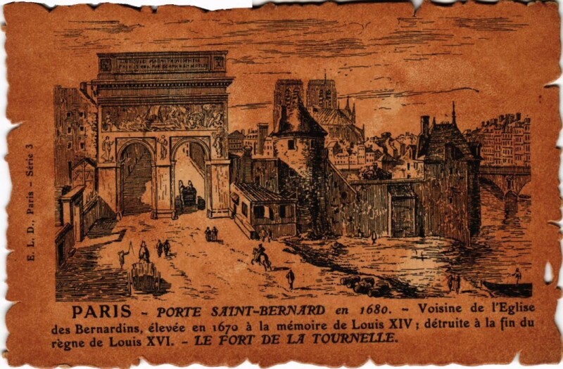 Carte postale ancienne Vieux Paris Porte Saint-bernard