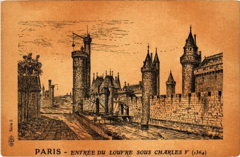 Carte postale ancienne Vieux Paris Entree du Louvre