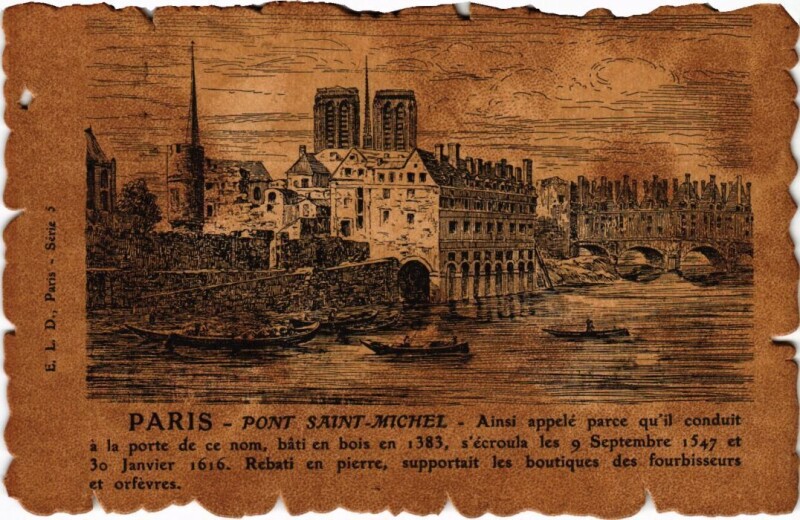 Carte postale ancienne Vieux Paris Pont Saint-Michel