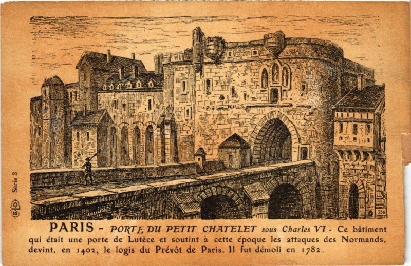 Carte postale ancienne Vieux Paris Porte du Petit Chatelet