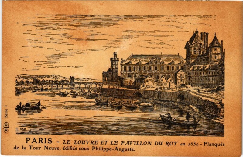 Carte postale ancienne Vieux Paris Le Louvre Pavillon du Roi