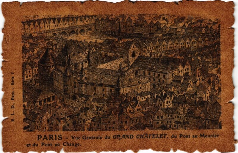 Carte postale ancienne Vieux Paris vue generale garnd Chatelet