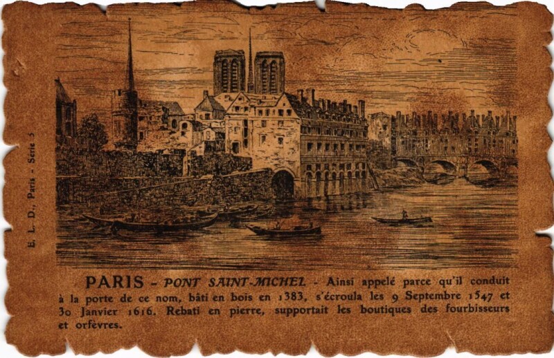 Carte postale ancienne Vieux Paris Pont Saint-Michel