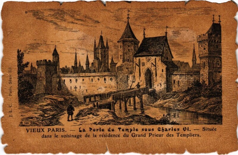 Carte postale ancienne Vieux Paris Porte du temple