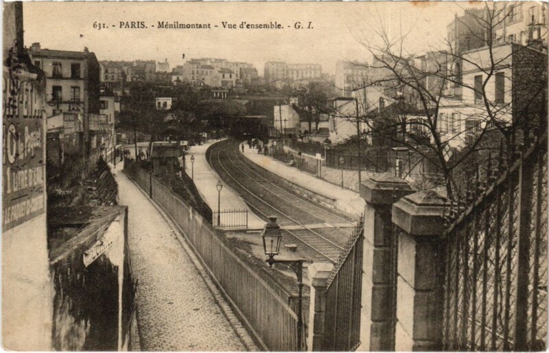 Carte postale ancienne Menilmontant Paris 20e vue d'ensemble à Paris 20e