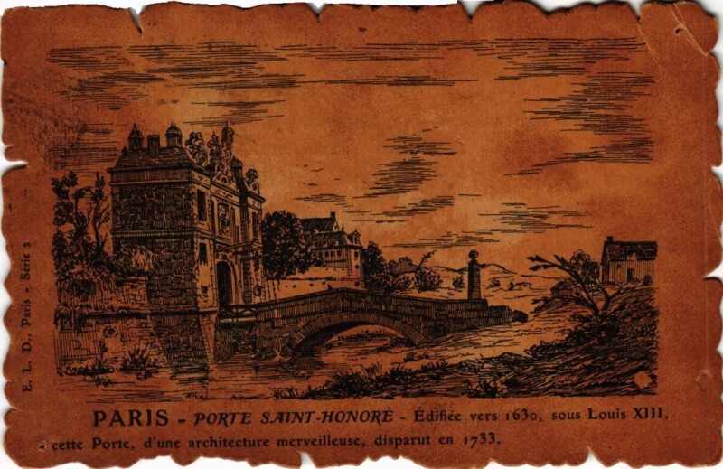Carte postale ancienne Vieux Paris Porte Saint-Honore