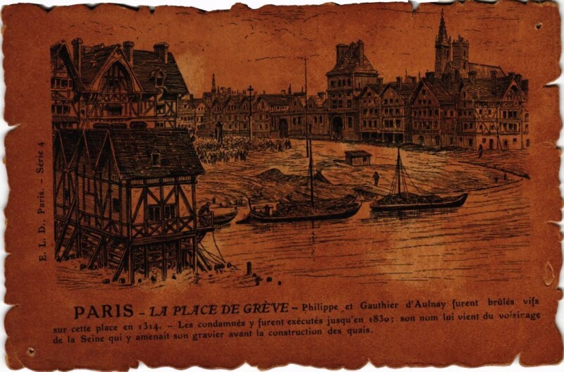 Carte postale ancienne Vieux Paris Place de Greve