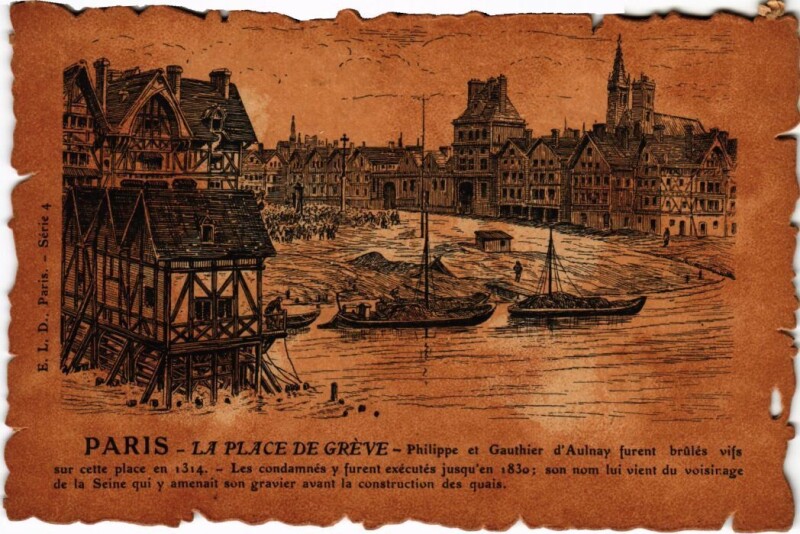 Carte postale ancienne Vieux Paris Place de Greve