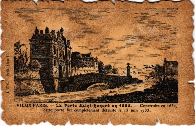 Carte postale ancienne Vieux Paris Porte Saint-honore