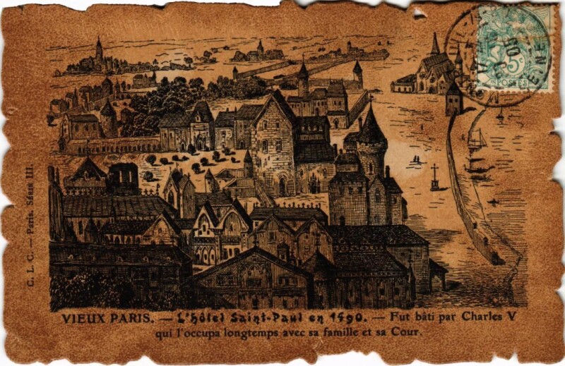 Carte postale ancienne Vieux Paris Hotel Saint-Paul