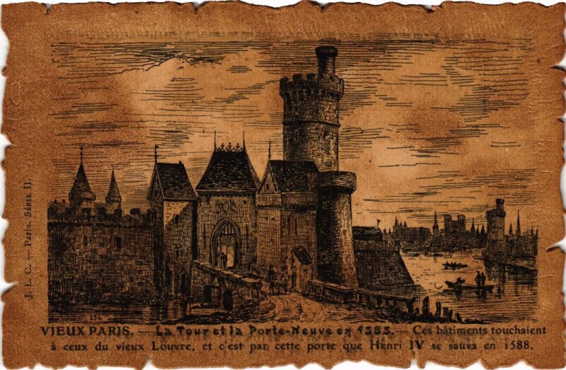 Carte postale ancienne Vieux Paris Tour et Porte-Neuve