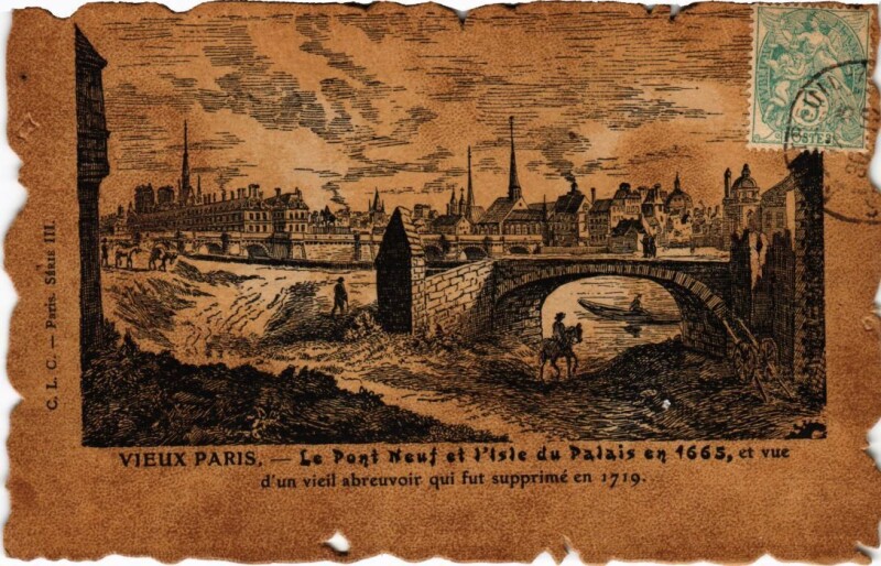 Carte postale ancienne Vue du Pont-Neuf et de l'Isle du Palais à Paris 1er