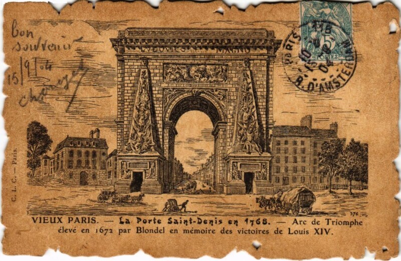 Carte postale ancienne Vieux Paris Porte Saint-Denis