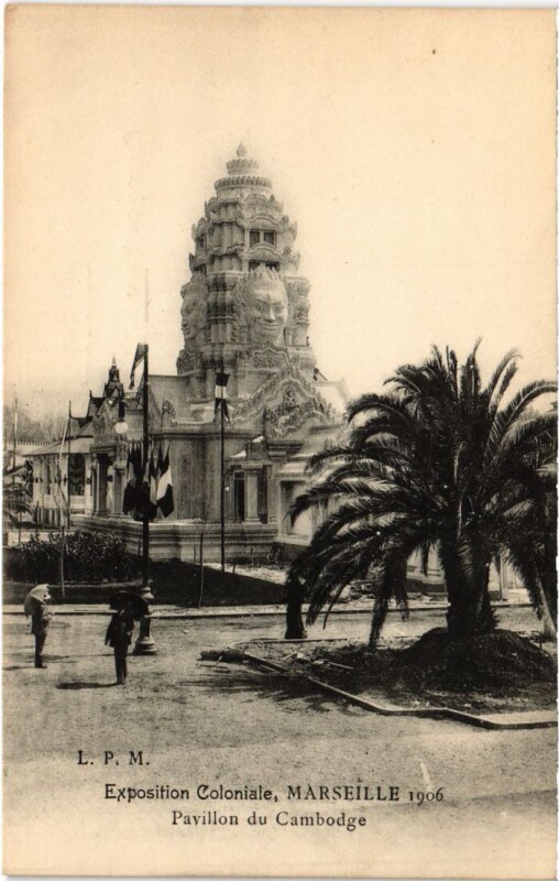 Carte postale ancienne Marseille Exposition Coloniale - Pavillon do Cambodge à Marseille