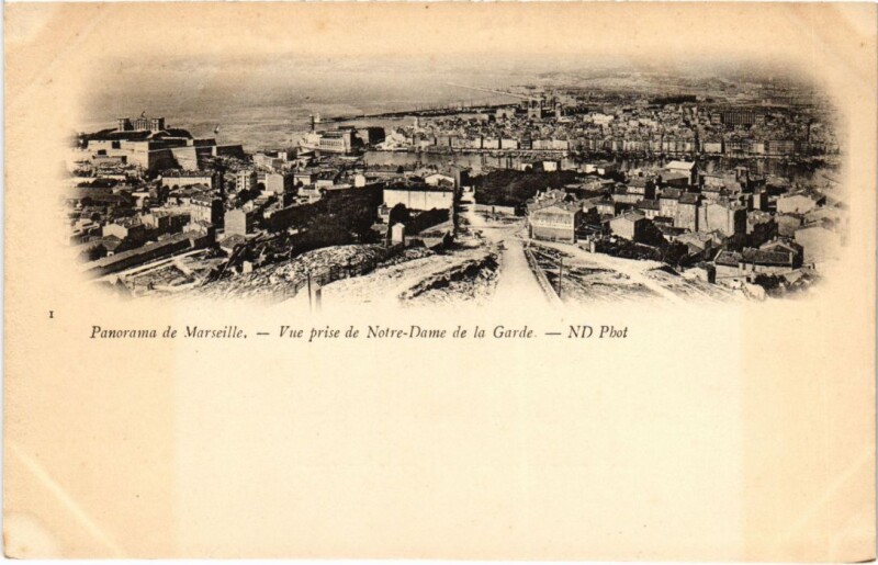Carte postale ancienne Marseille Panorama - Vue prise de Notre-Dame de la Garde à Marseille