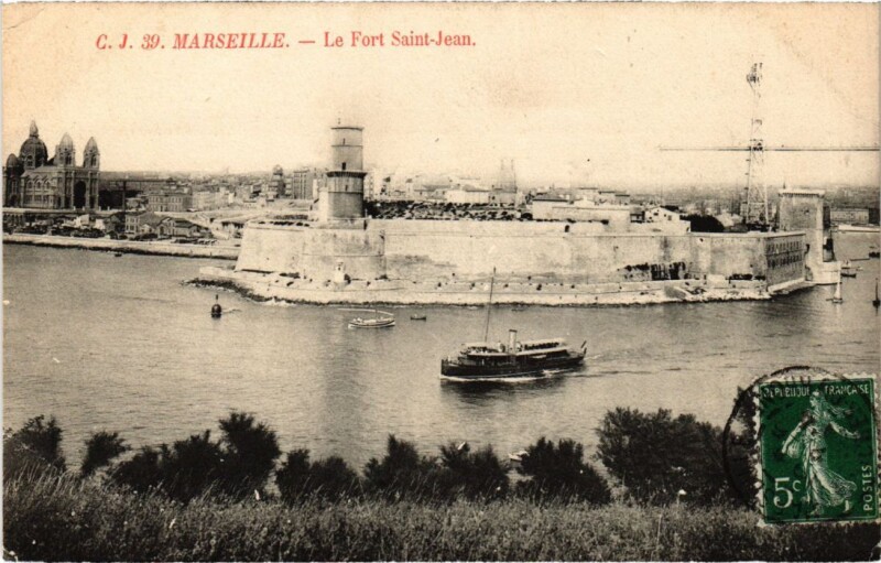 Carte postale ancienne Marseille Le Fort Saint-Jean à Marseille