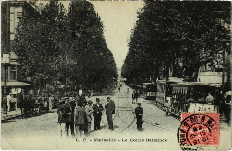 Carte postale ancienne Marseille Le Cours Belsunce à Marseille