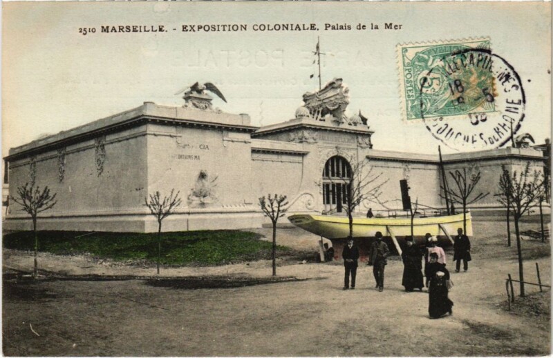 Carte postale ancienne Marseille Exposition Coloniale - Palais de la Mer à Marseille