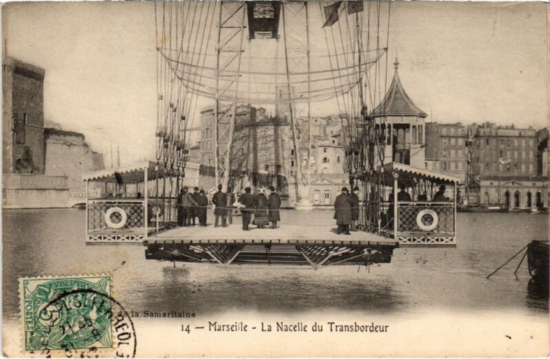 Carte postale ancienne Marseille La Nacelle du Transbordeur à Marseille