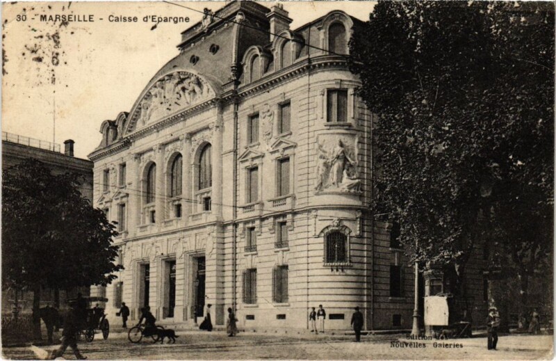 Carte postale ancienne Marseille Caisse d'Epargne à Marseille