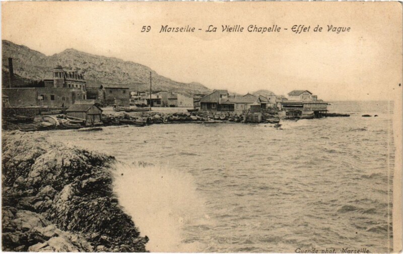 Carte postale ancienne Marseille La Vieille Chapelle - Effet de Vague à Marseille