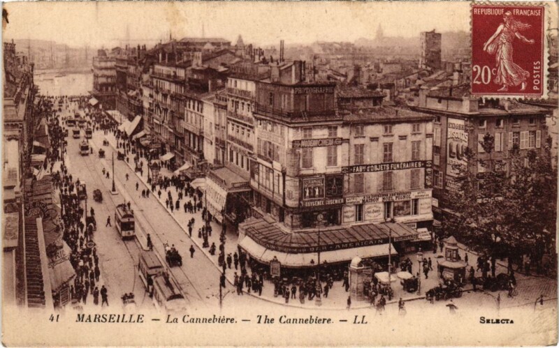 Carte postale ancienne Marseille La Cannebiere à Marseille