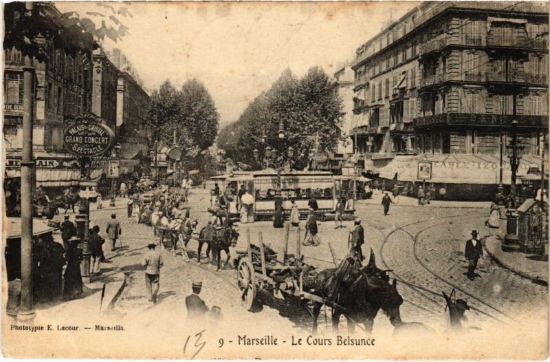 Carte postale ancienne Marseille Le Cours Belsunce à Marseille