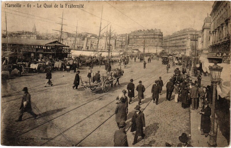 Carte postale ancienne Marseille Le Quai de la Fraternite à Marseille