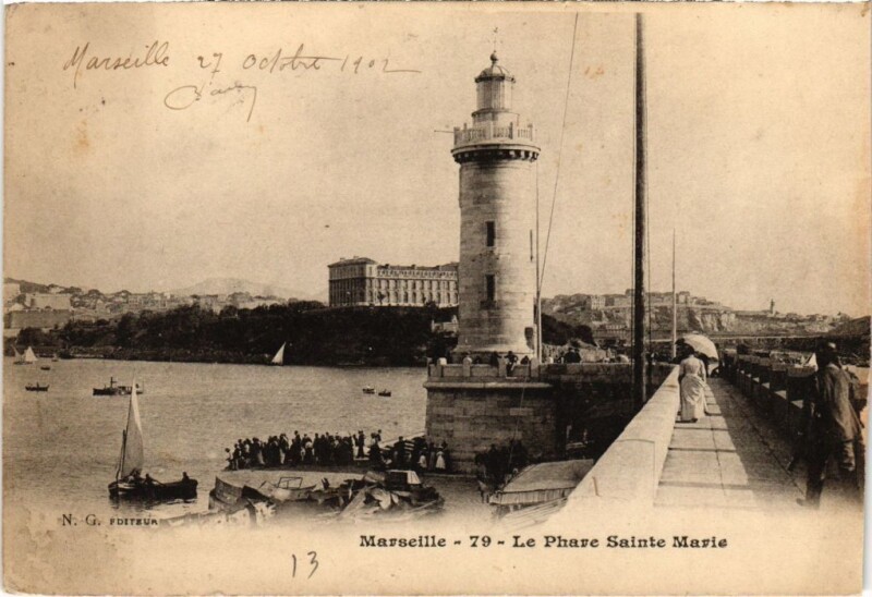 Carte postale ancienne Marseille Le Phare Sainte Marie à Marseille