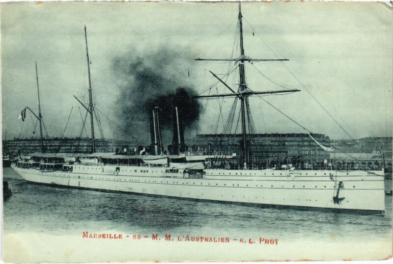 Carte postale ancienne Marseille M. M. L'Australien - Ship à Marseille