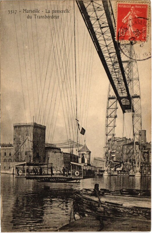 Carte postale ancienne Marseille La Passerelle du Transbordeur à Marseille