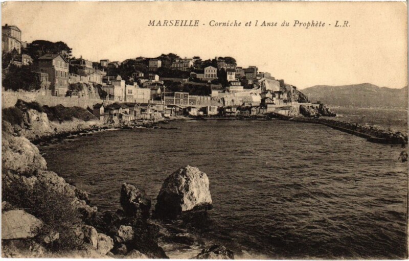Carte postale ancienne Marseille Corniche et l'Anse du Prphete à Marseille