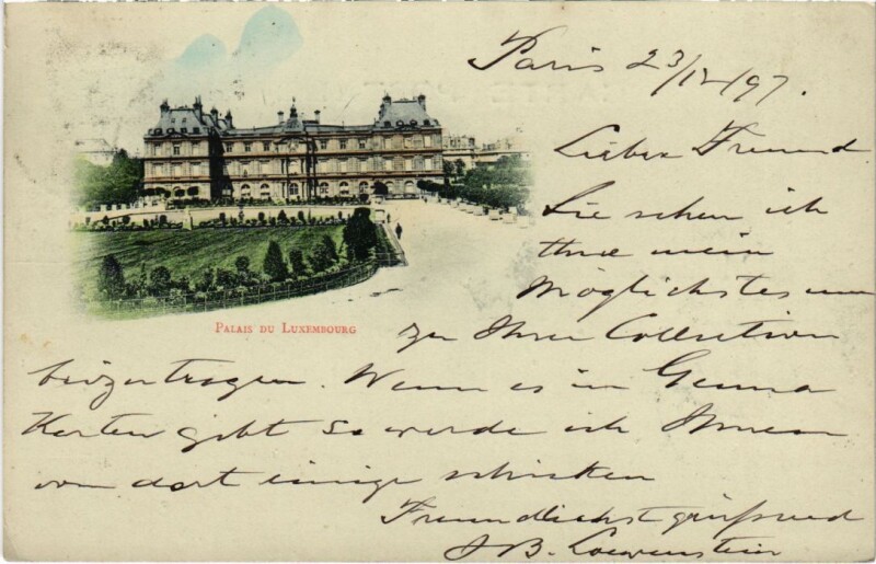 Carte postale ancienne 1897 Paris Palais du Luxembourg