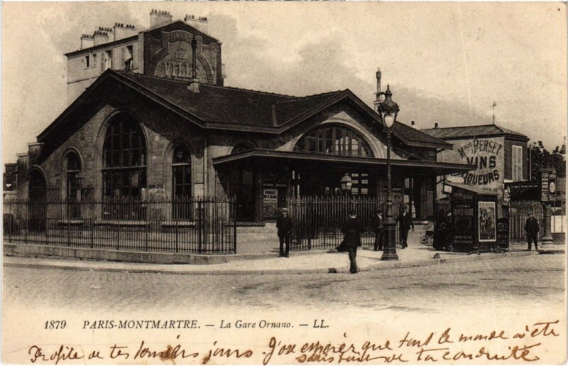 Carte postale ancienne La Gare Ornano à Paris 18e