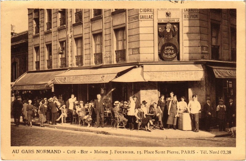 Carte postale ancienne Au Gars Normand - Café - Bar à Paris 18e