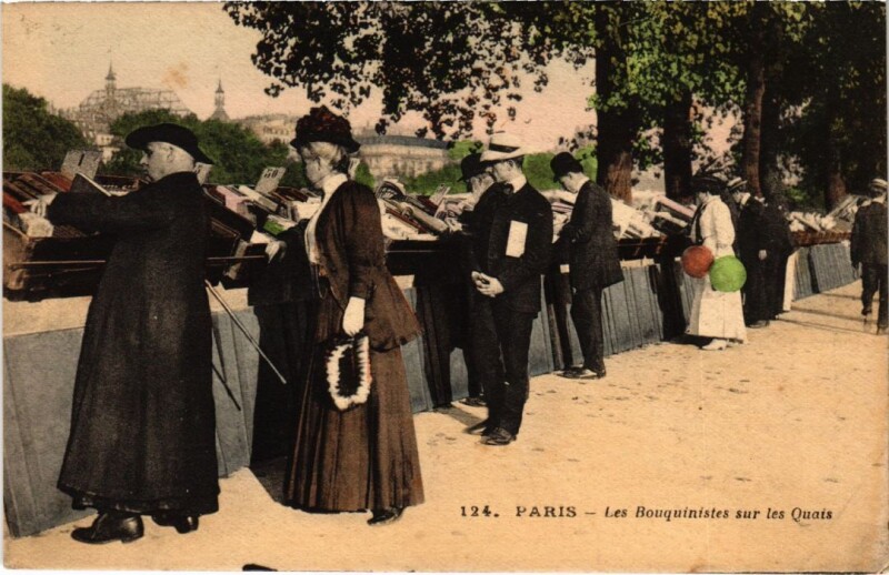 Carte postale ancienne Paris Petits Metiers les Bouquinistes
